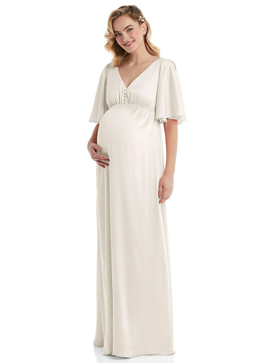 white empire waist maternity dress Maternity Pearl Dress #7016 main image 1