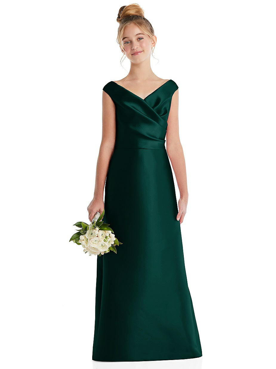off the shoulder emerald green bridesmaid dress Dark Green Bridesmaid Dresses