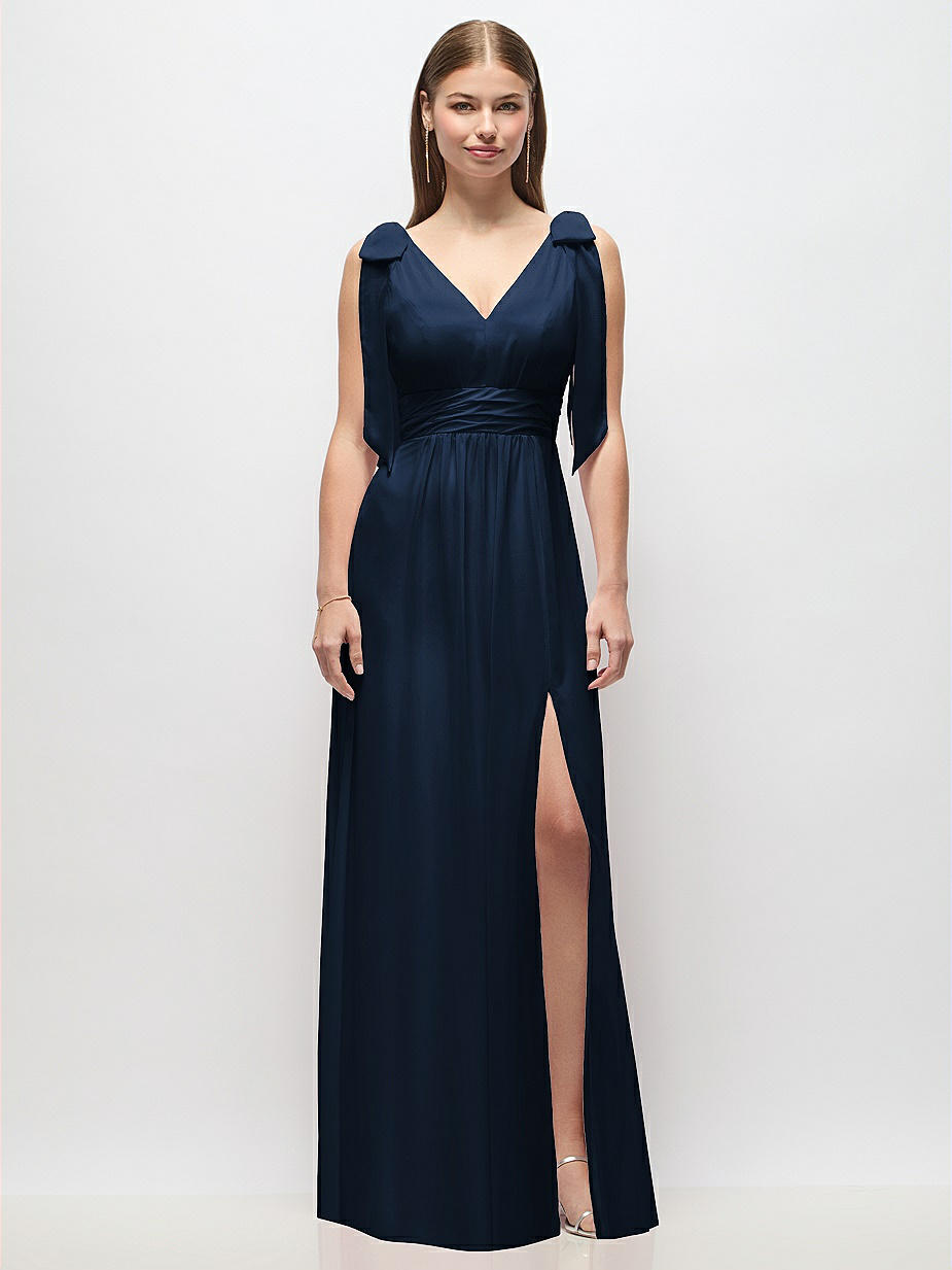 Midnight Navy Empire Waist Bridesmaid Dresses