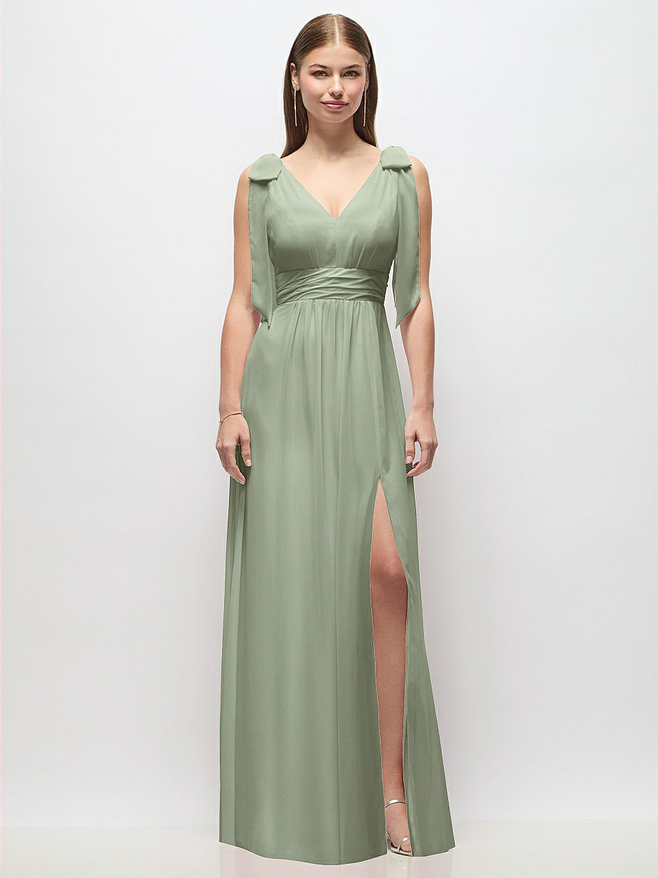 Sage Empire Waist Bridesmaid Dresses
