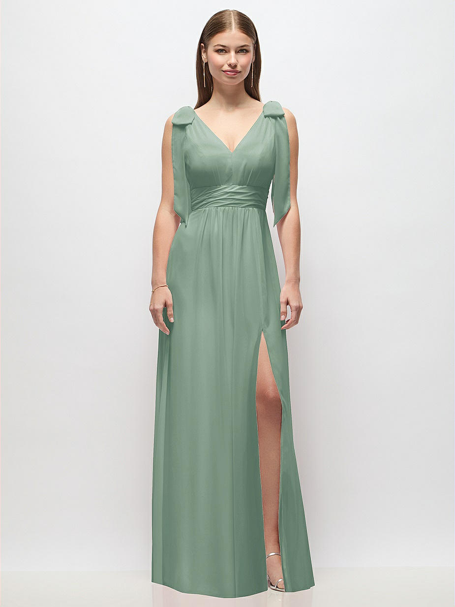 Seagrass V-Back Bridesmaid Dresses