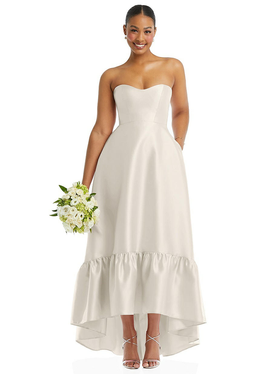 slim fit dress slacks Berylove Women Ivory A-Line Engagement Dress Long Sleeve Bateau Neck Mini Bridal Shower Dress, Ivory / US26W main image 1