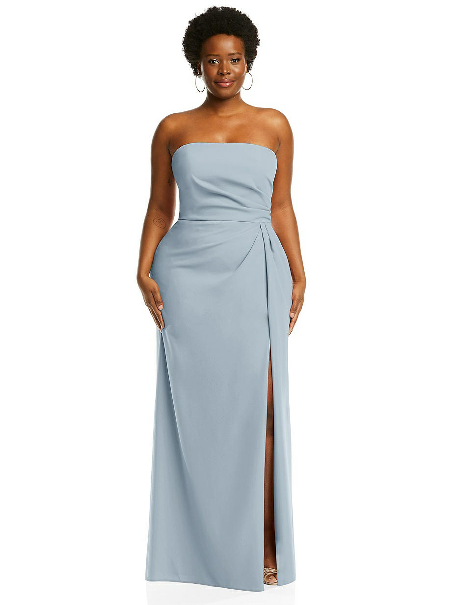 Blue Crepe Bridesmaid Dresses