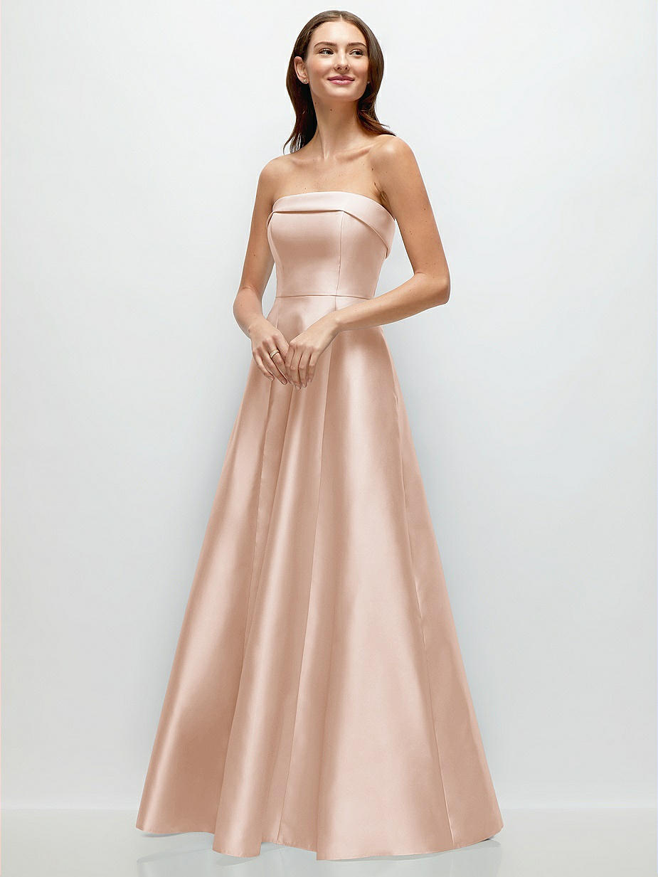 princess cut bridesmaid dresses Princess-Cut Wedding Dress with Silky Tulle Halter Bodice White / FR 56