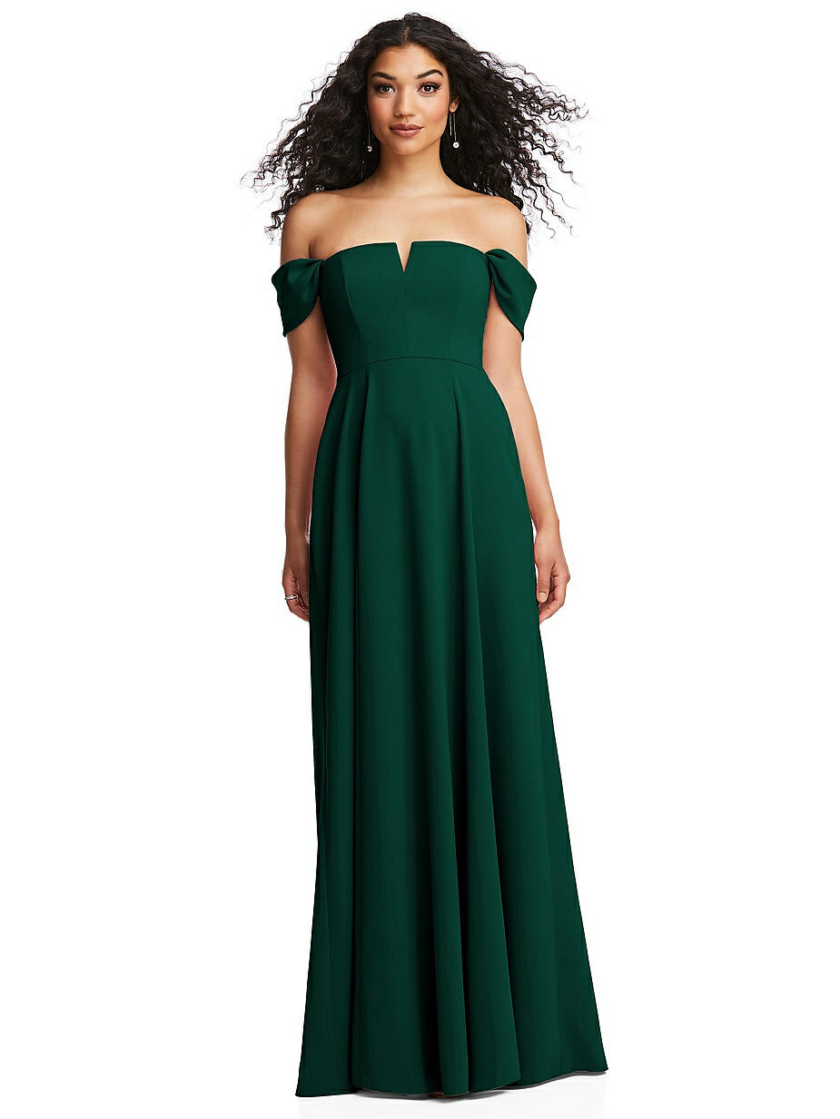 Green Off-The-Shoulder Bridesmaid Dresses