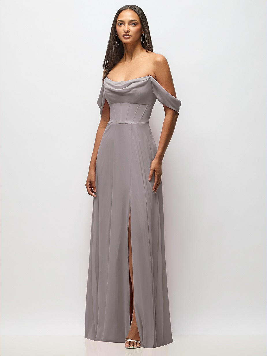 classic bridesmaid dresses Blue Classic V-Neck A-Line Bridesmaid Dress with Wrap Bodice - Blue Bridesmaid Gown with Ruched Waist Tie - Multiple Colors main image 0