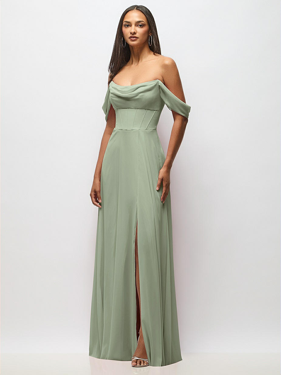 sage green dress semi formal Heavy Hearted Satin Maxi Dress main image 0