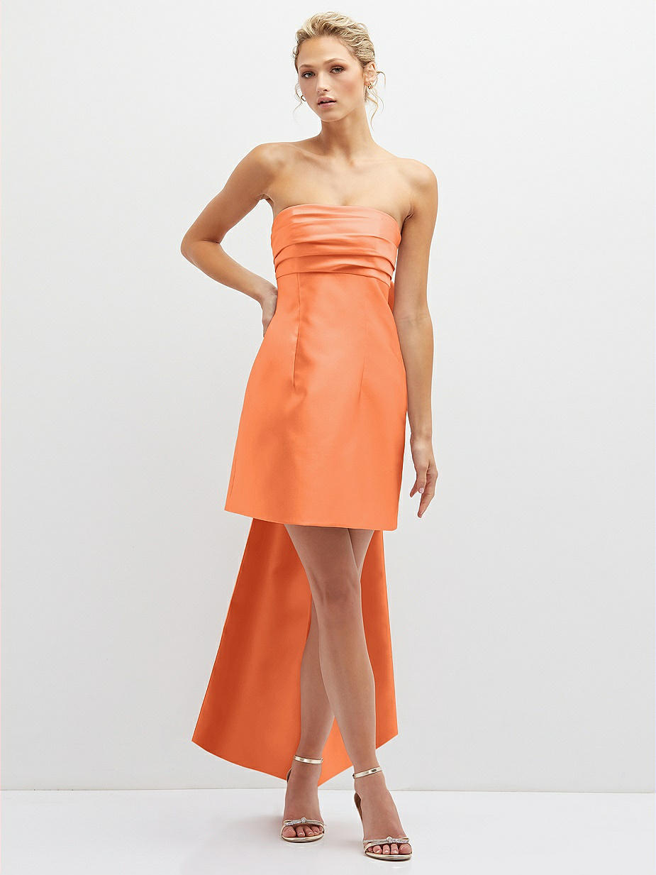 Orange Strapless Bridesmaid Dresses