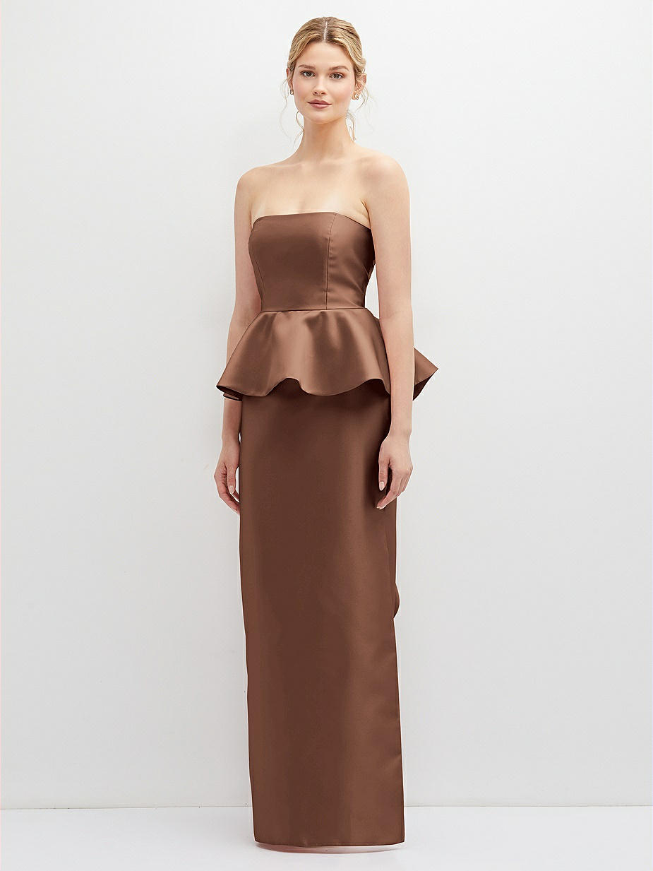 Brown Strapless Bridesmaid Dresses