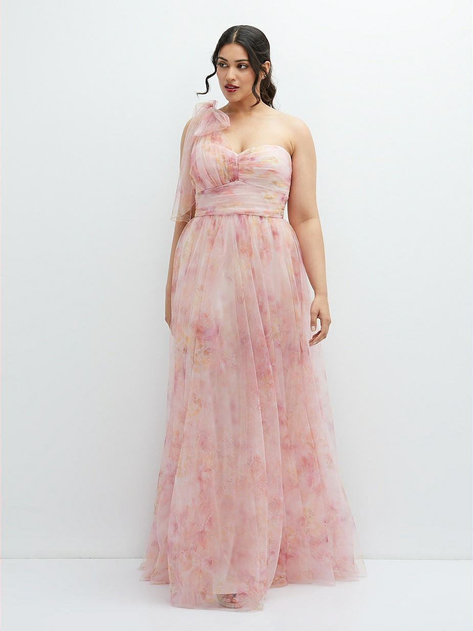 eternity bridal bridesmaid dresses Strapless Periwinkle Tulle Tiered Ruffle Formal Dress – PollyBoutique main image 1