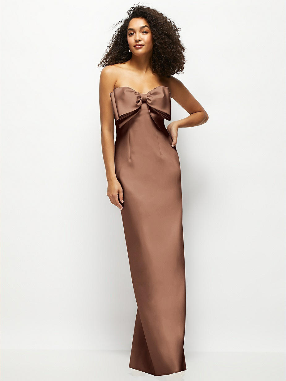 princess polly baby blue dress Sheila Dark Brown Bandeau Maxi Dress With Scarf Detail – Club L London main image 0
