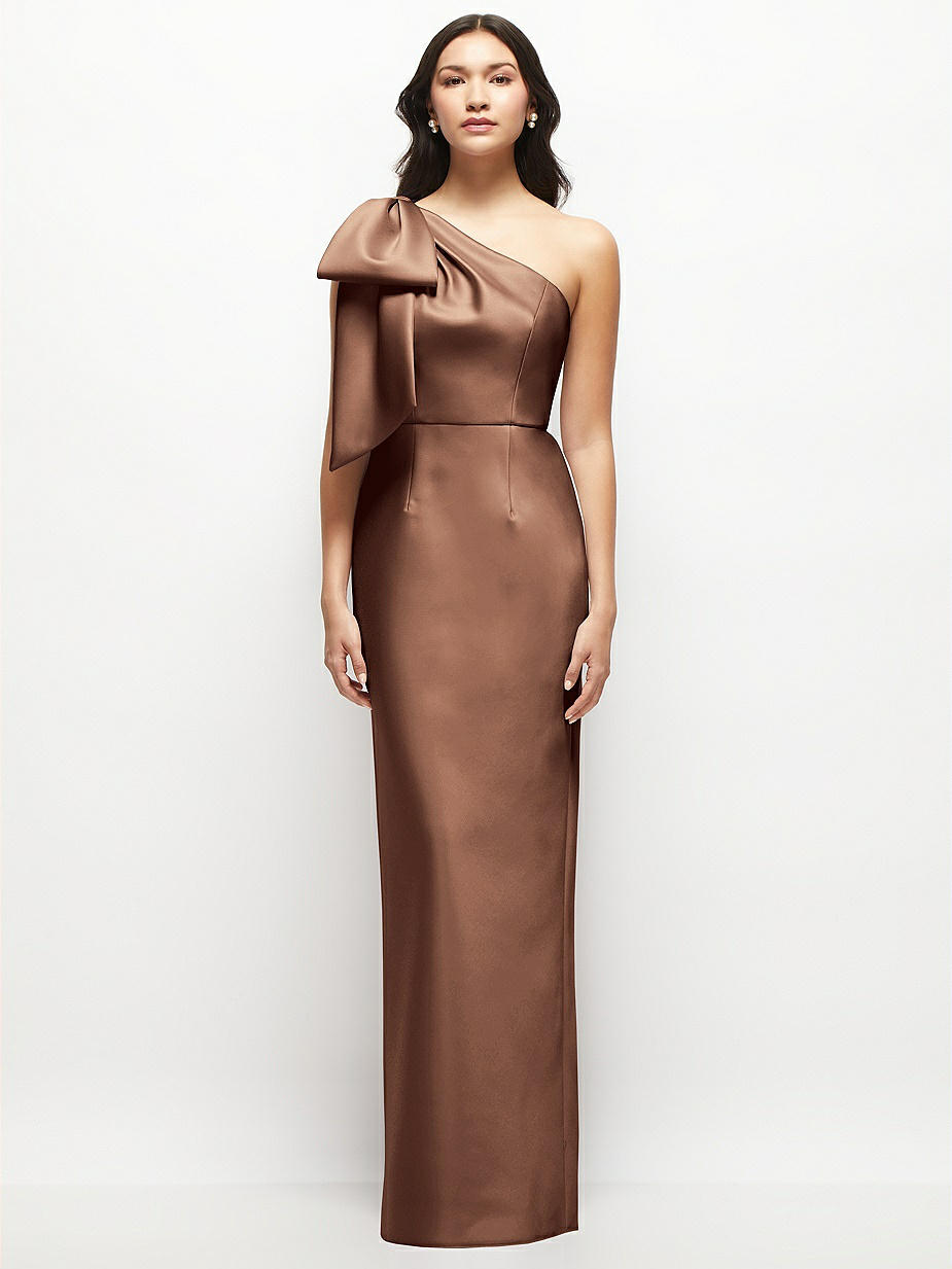 princess polly baby blue dress Draped one-shoulder silk gown in brown - The Sei