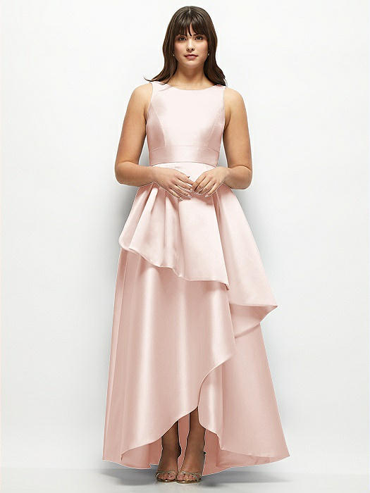 Alfred sung high low satin twill cocktail dress best sale