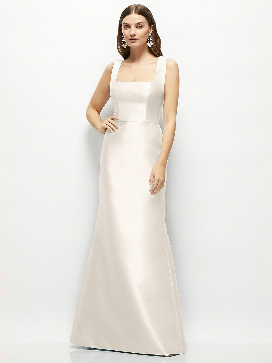 White Square Neckline Bridesmaid Dresses White Square Neckline Bridesmaid Dresses