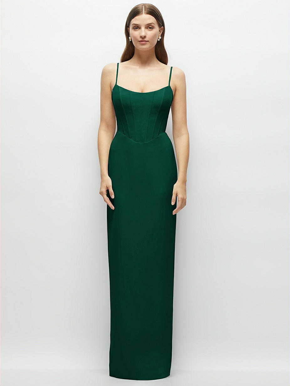 green emerald velvet dress Green spaghetti strap pleated maxi dress, Garden of Eden