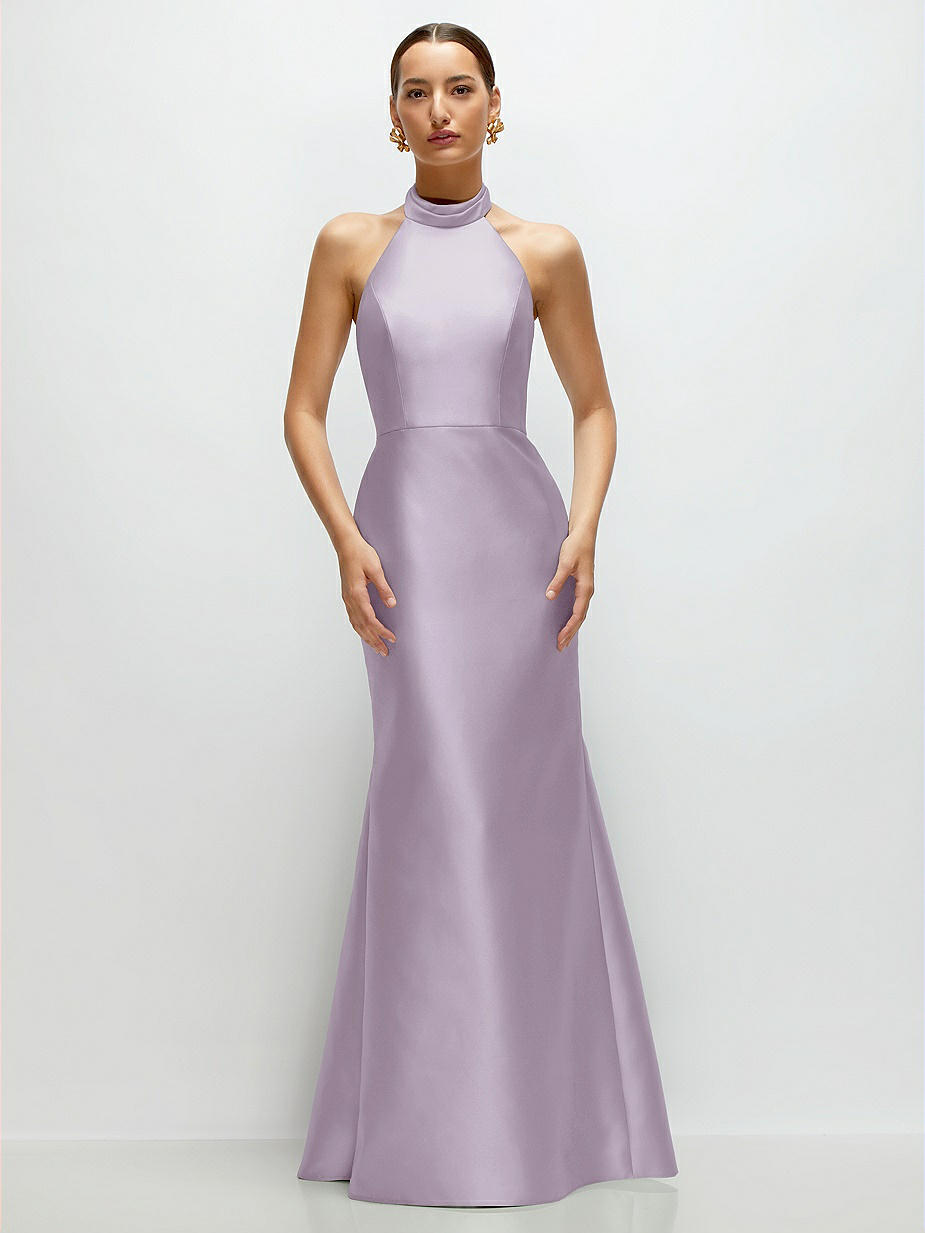 Purple Halter Bridesmaid Dresses