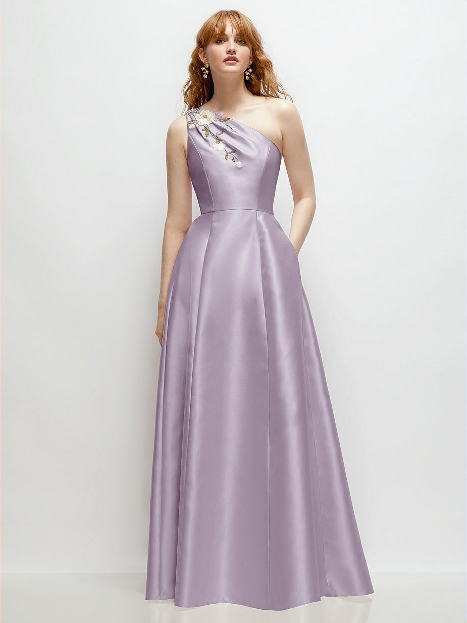 Purple One Shoulder Bridesmaid Dresses