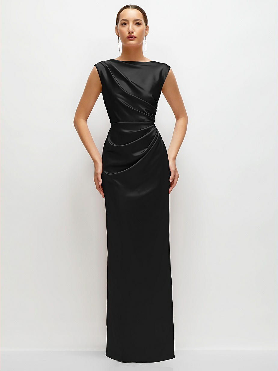 Black Bateau Bridesmaid Dresses
