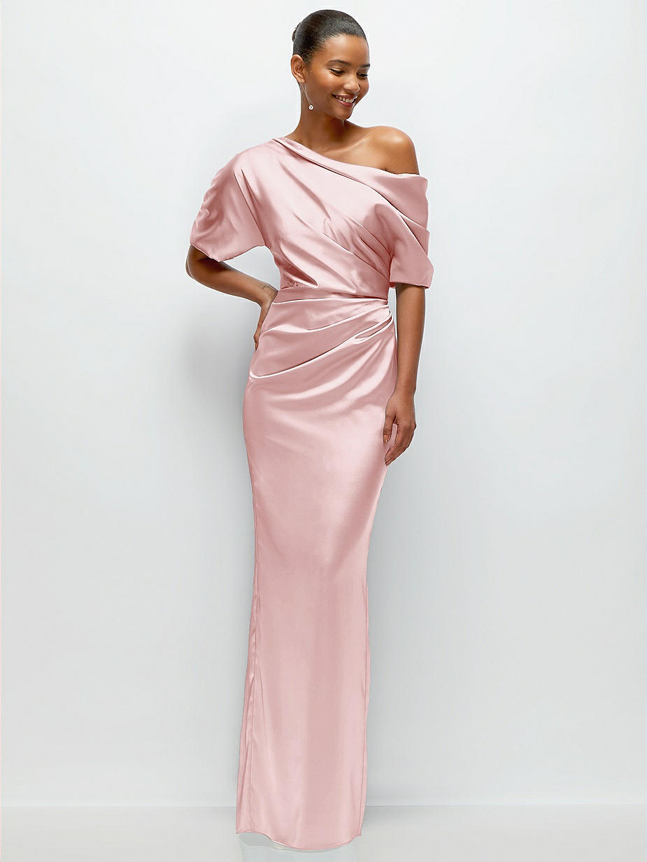 strapless open back dress Close Up One Shoulder Maxi Dress Hot Pink