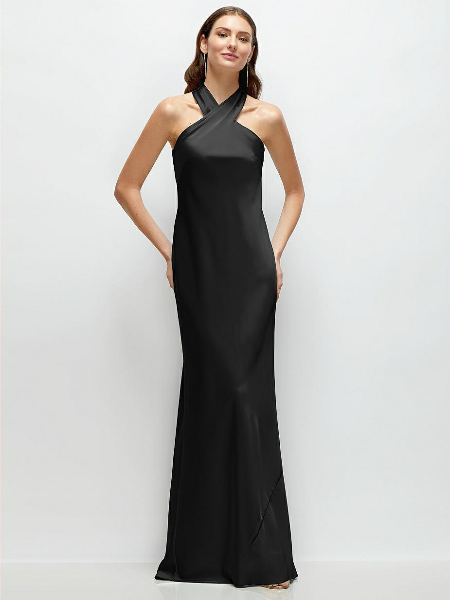 black charmeuse bridesmaid dress Mismatched Black Mermaid Sweetheart Cheap Long Custom Bridesmaid Dresses ,  MRB0080
