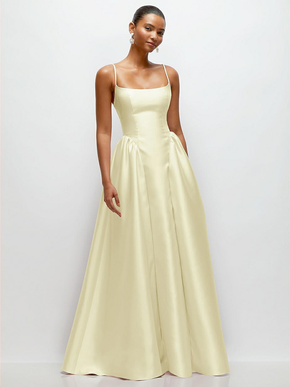 open lace back dress Alix | Pastel Yellow