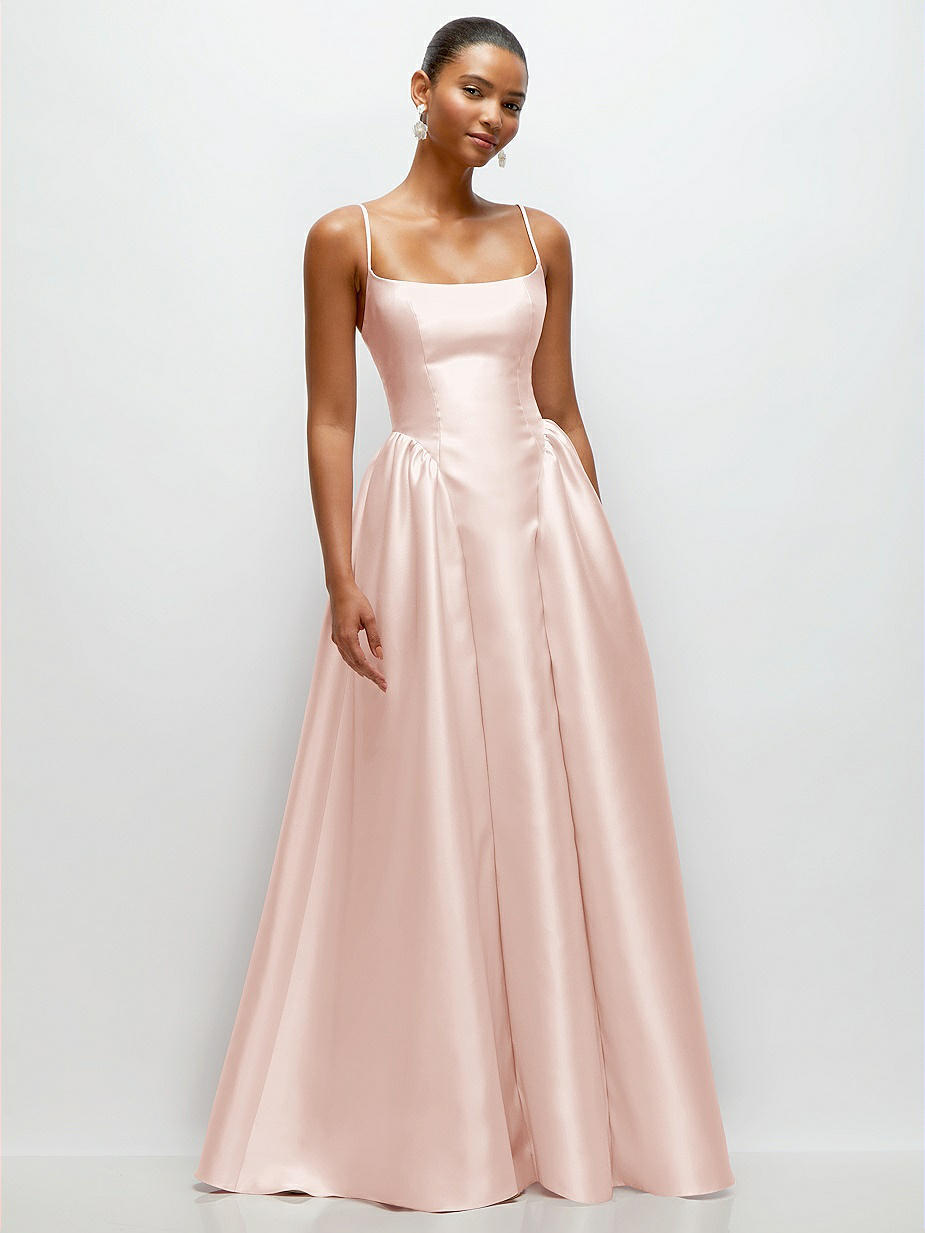 princess polly baby blue dress Nina Taupe Embellished Bridesmaid Maxi Dress – Lace & Beads main image 0