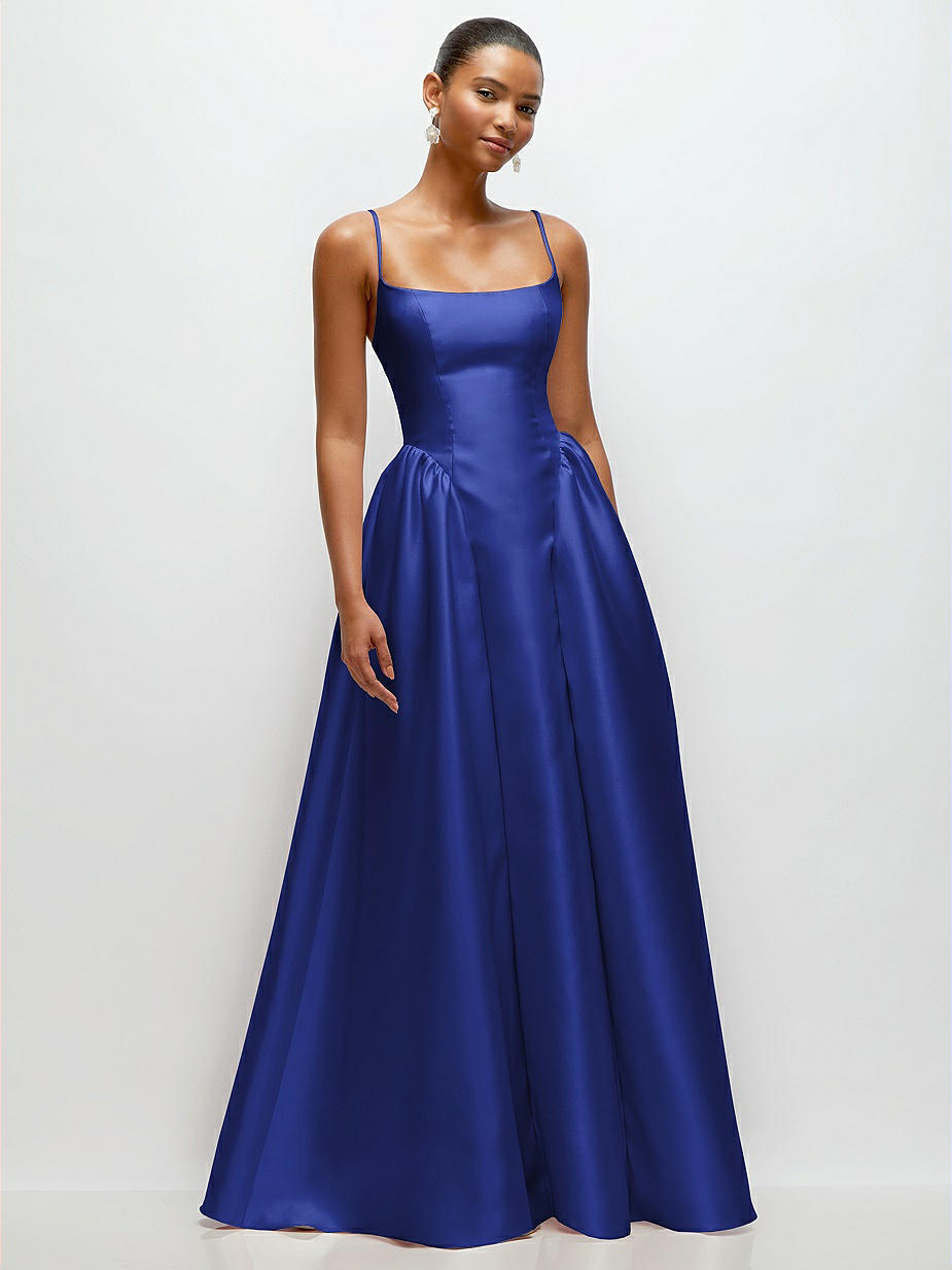 green emerald velvet dress Asymmetrical Cobalt Blue Mermaid Long Formal Dress with Slit main image 0