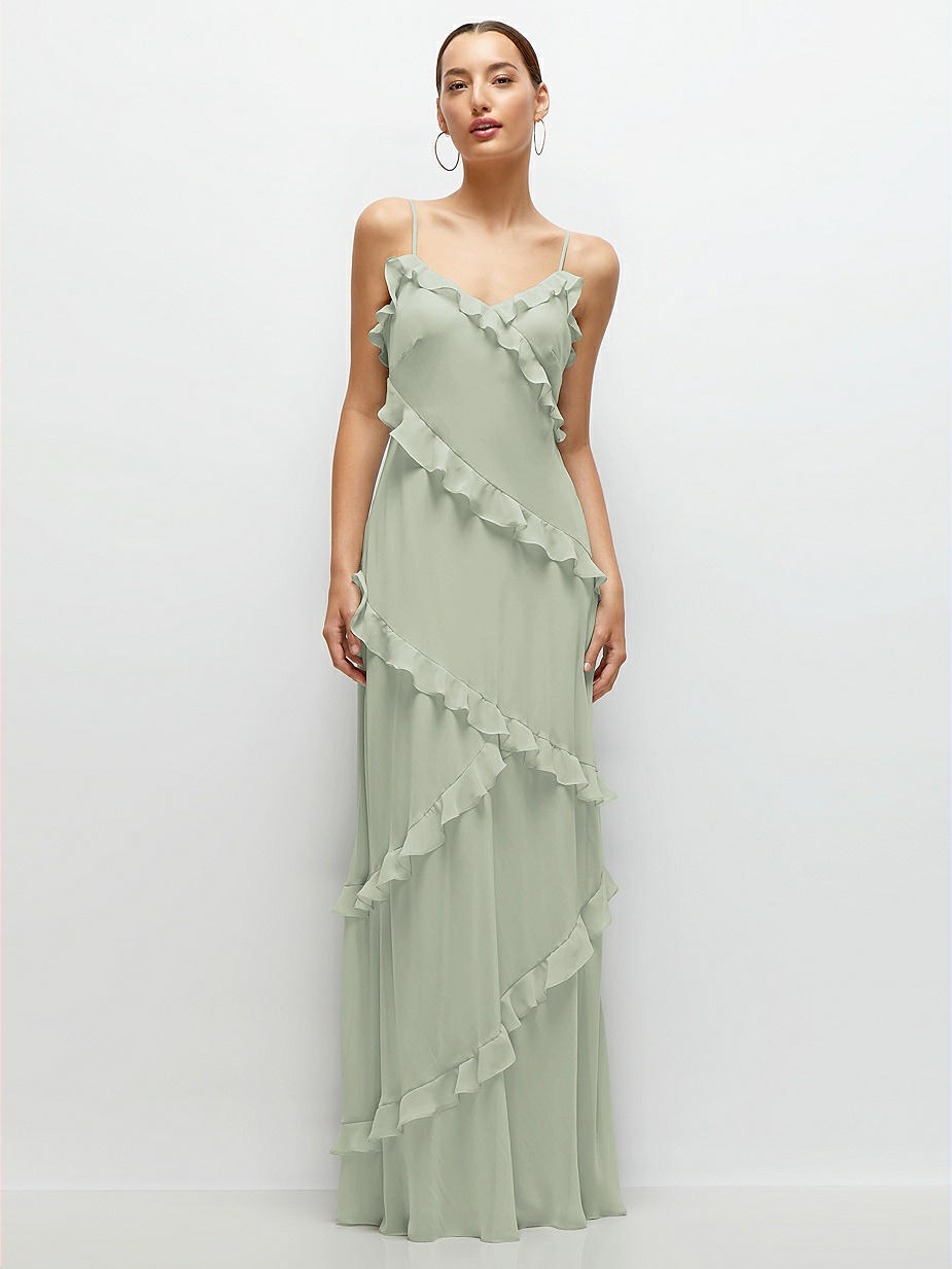Dessy Celadon Spaghetti Strap Bridesmaid Dresses Dessy Celadon Spaghetti Strap Bridesmaid Dresses