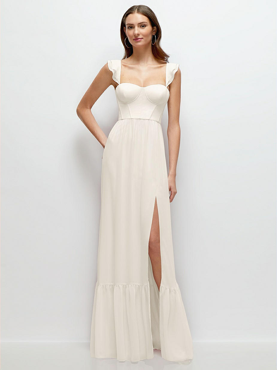 midi ivory satin dress Piper Satin Ivory Dress main image 0