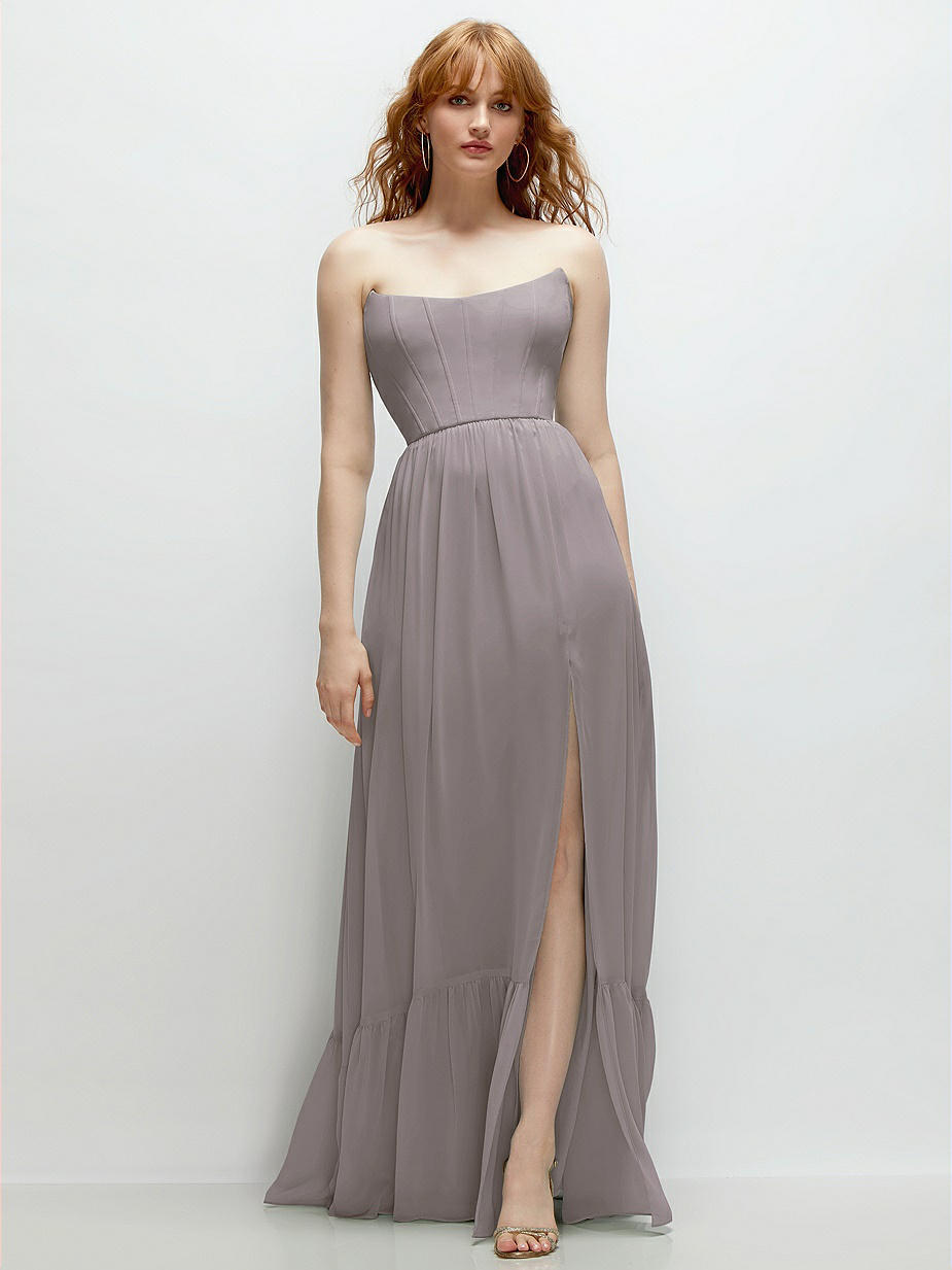 sachin and babi light blue dress Nuichan Women's Modest Maxi Dress, Long Sleeve Dress in Chiffon Fabric main image 0