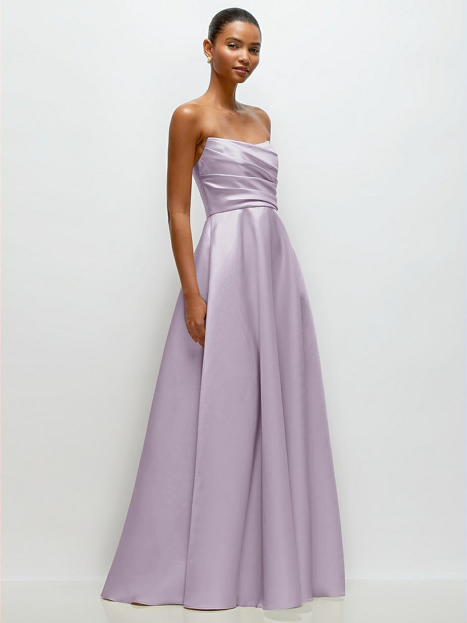 purple and ivory bridesmaid dresses A-line Spaghetti Straps Purple Tulle Long Custom Bridesmaid Dresses , –  MarryLover main image 0