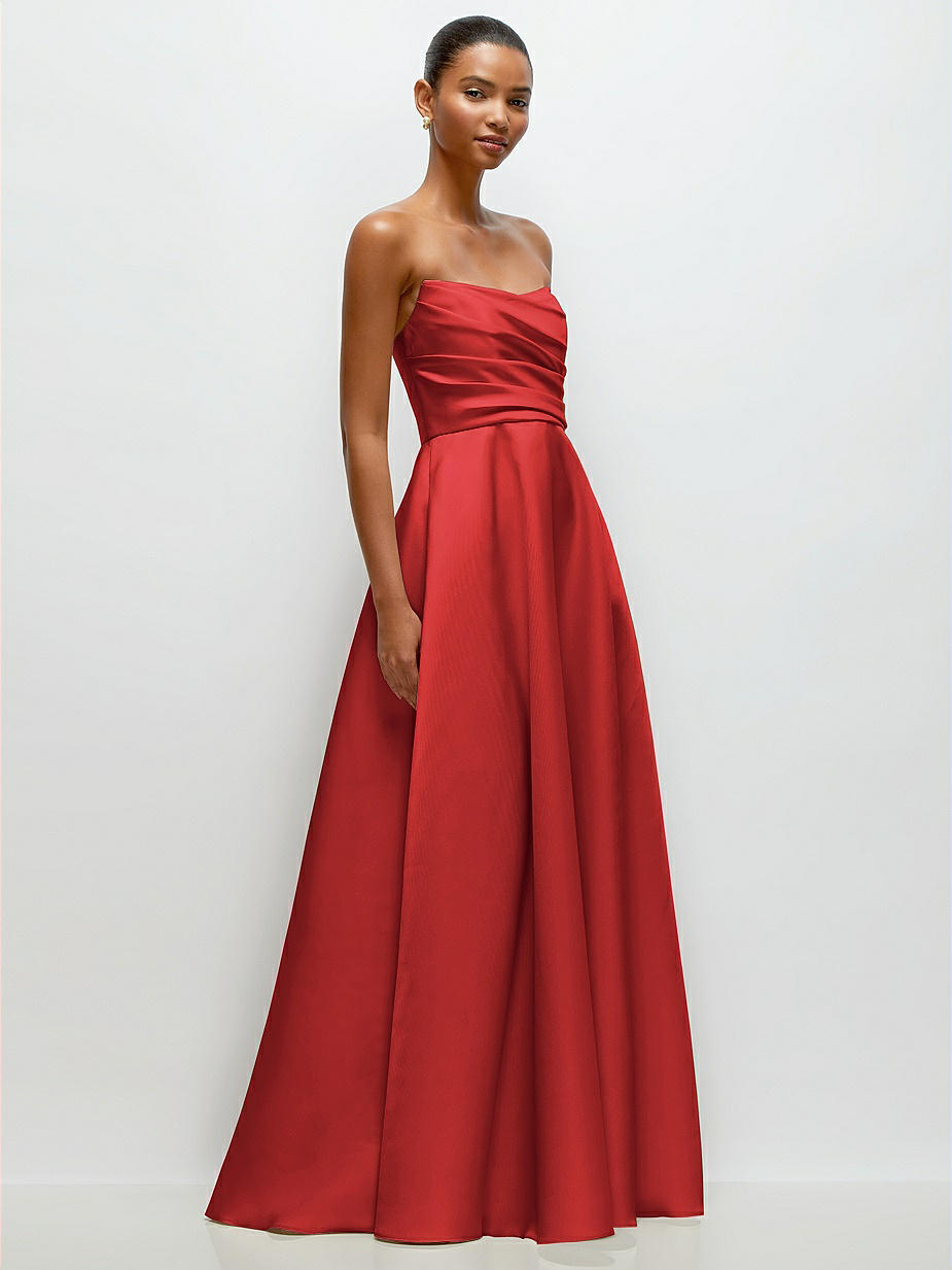 red strapless bridesmaids dresses Red Strapless Bridesmaid Dresses