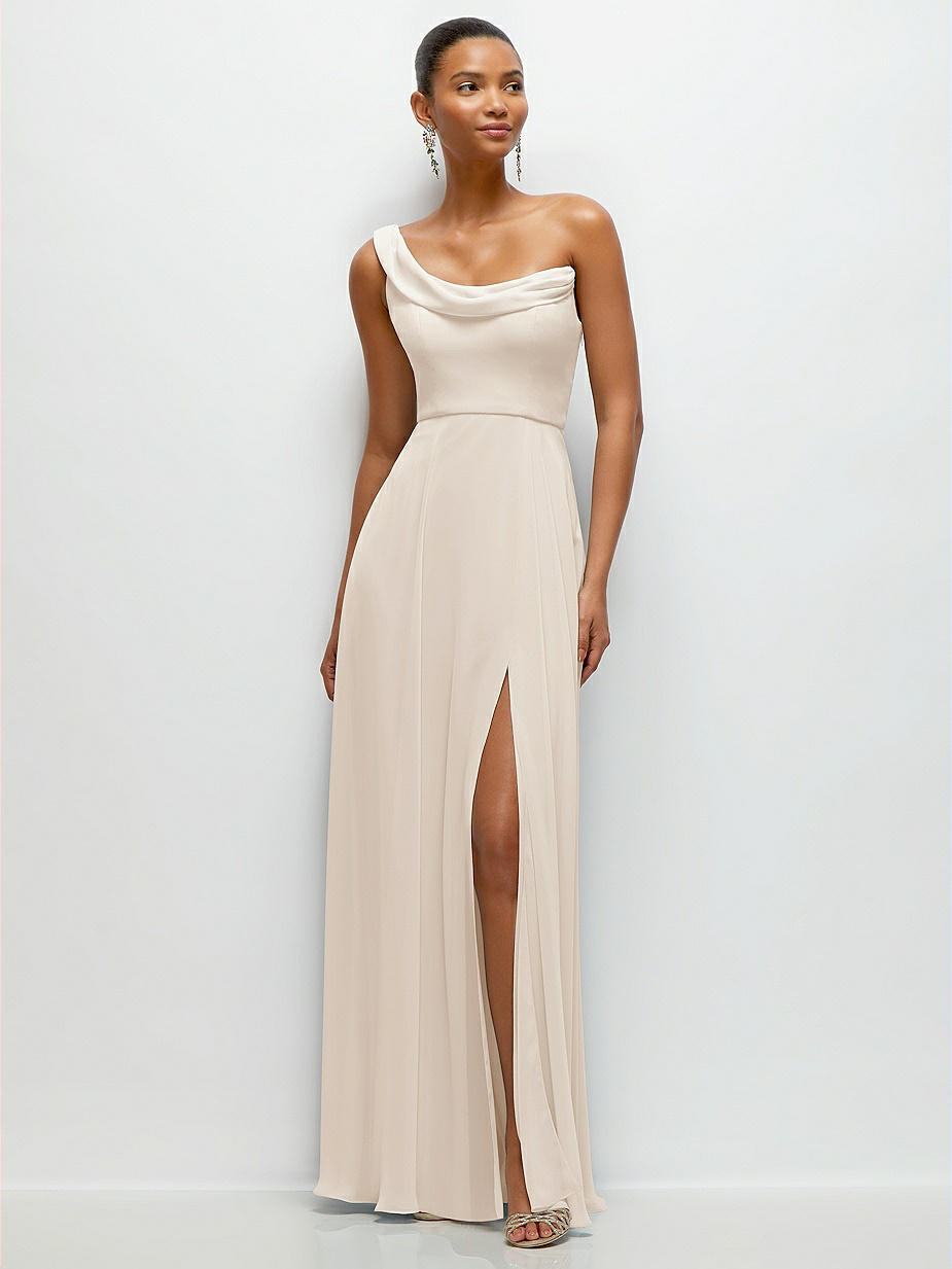 oatmeal bridesmaid dresses Aerie Couture 416 - Long Rhinestone Stretch Satin Trumpet Dress main image 1