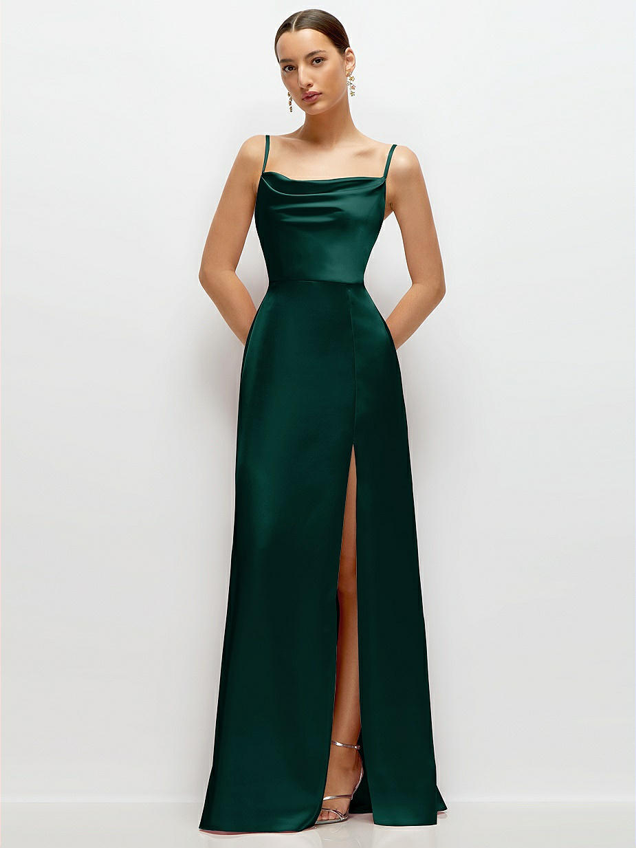slim fit dress slacks Women's V Neck Jewel Maxi Dress with Spaghetti Straps Cover Up main image 1