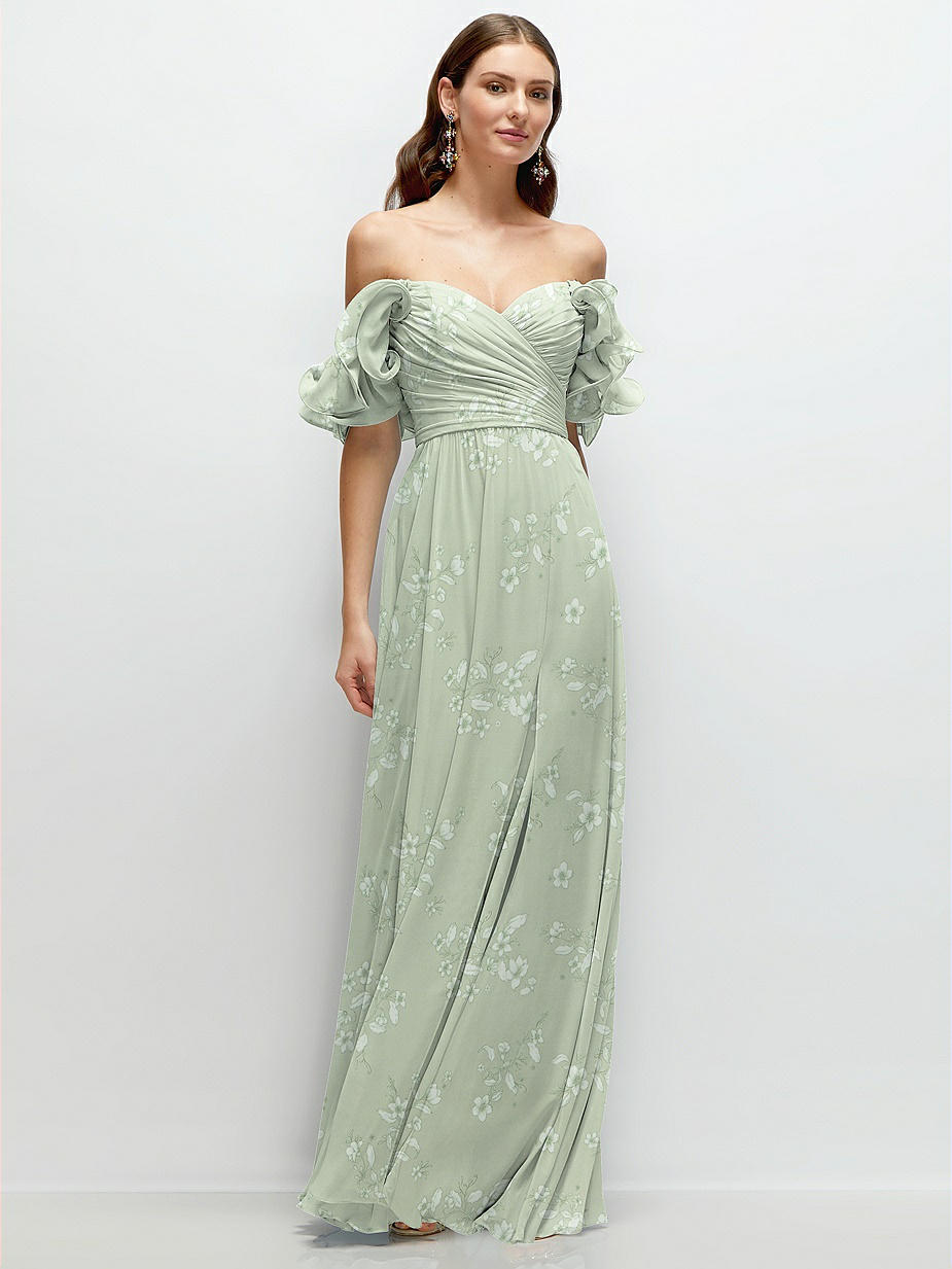 blue formal dresses plus size Ever-Pretty Plus Size V-Neck Chiffon Formal Dress with Shoulder-Drape Sleeves