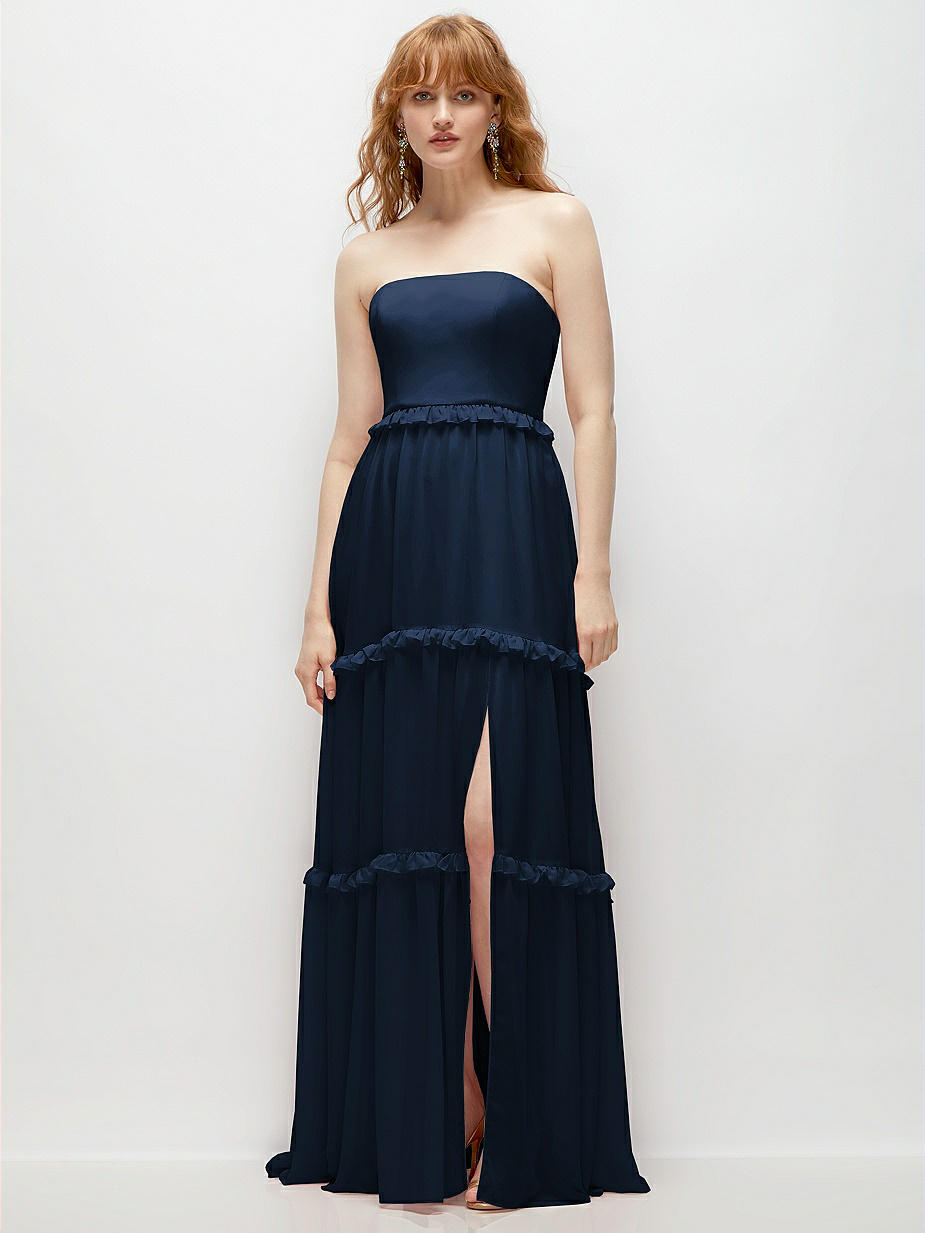 shona joy sage bridesmaid dresses A-line Scoop Floor-Length Chiffon Bridesmaid Dress With Ruffle – RoseProm main image 0