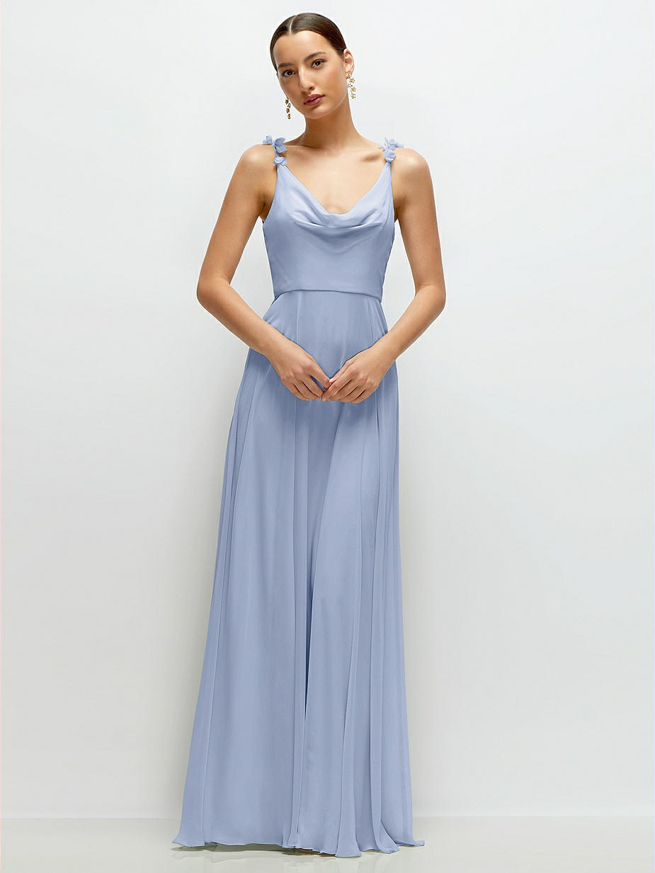 Sky Blue Lux Chiffon Bridesmaid Dresses