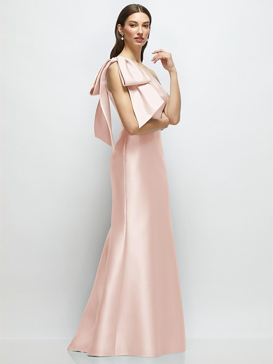 Blush One Shoulder Bridesmaid Dresses