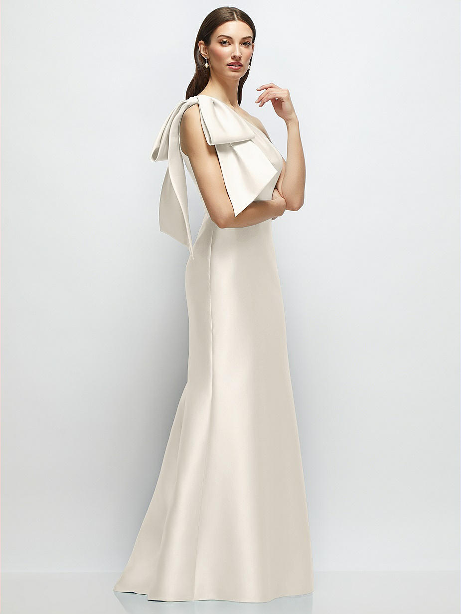 revelry velvet bridesmaid dresses One Shoulder Gathered Satin Bridesmaid Dress main image 1