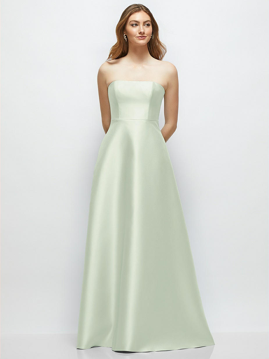 Mint Green Strapless Bridesmaid Dresses