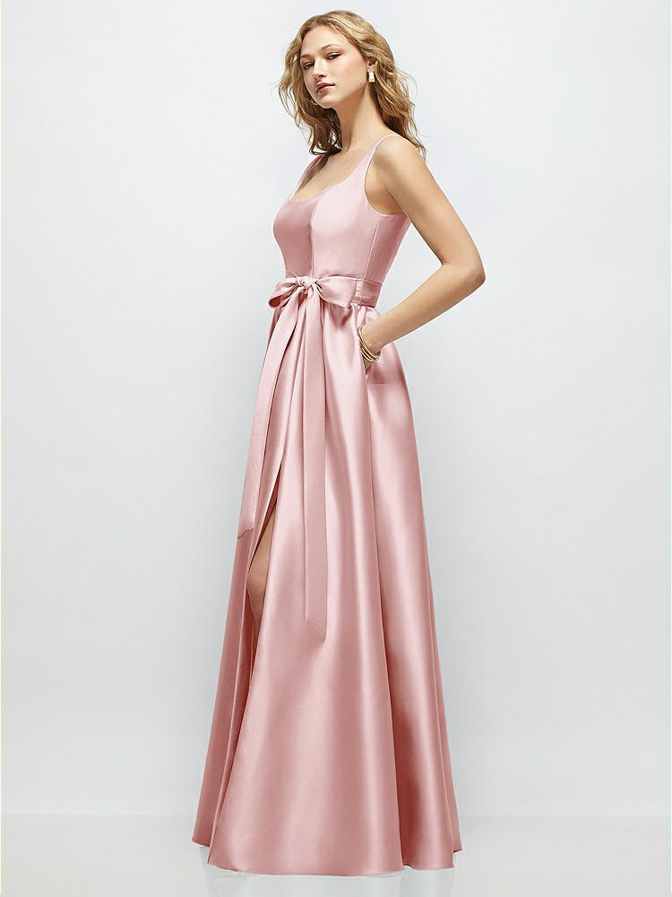 Scoop-Neck Tank Bodice Maxi Dress with Full Skirt in  Ballet Pink