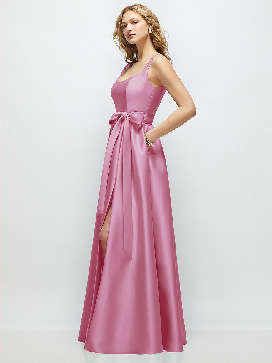 bridesmaid dresses edmonton alberta Cheap Long Boho Pink Bridesmaid Dress Satin Sleeveless Cowl Neck with   MyChicDress