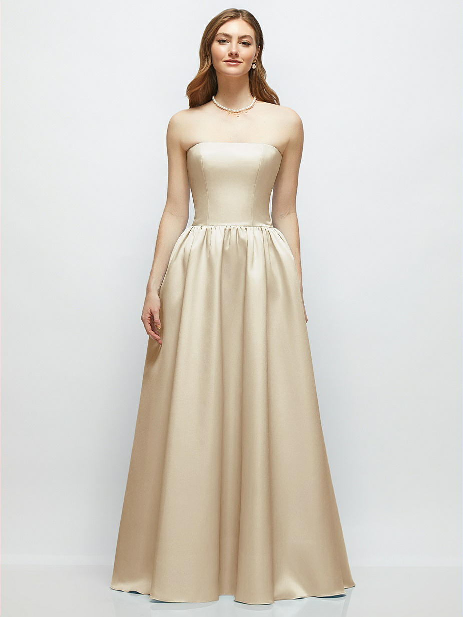 Champagne Strapless Bridesmaid Dresses