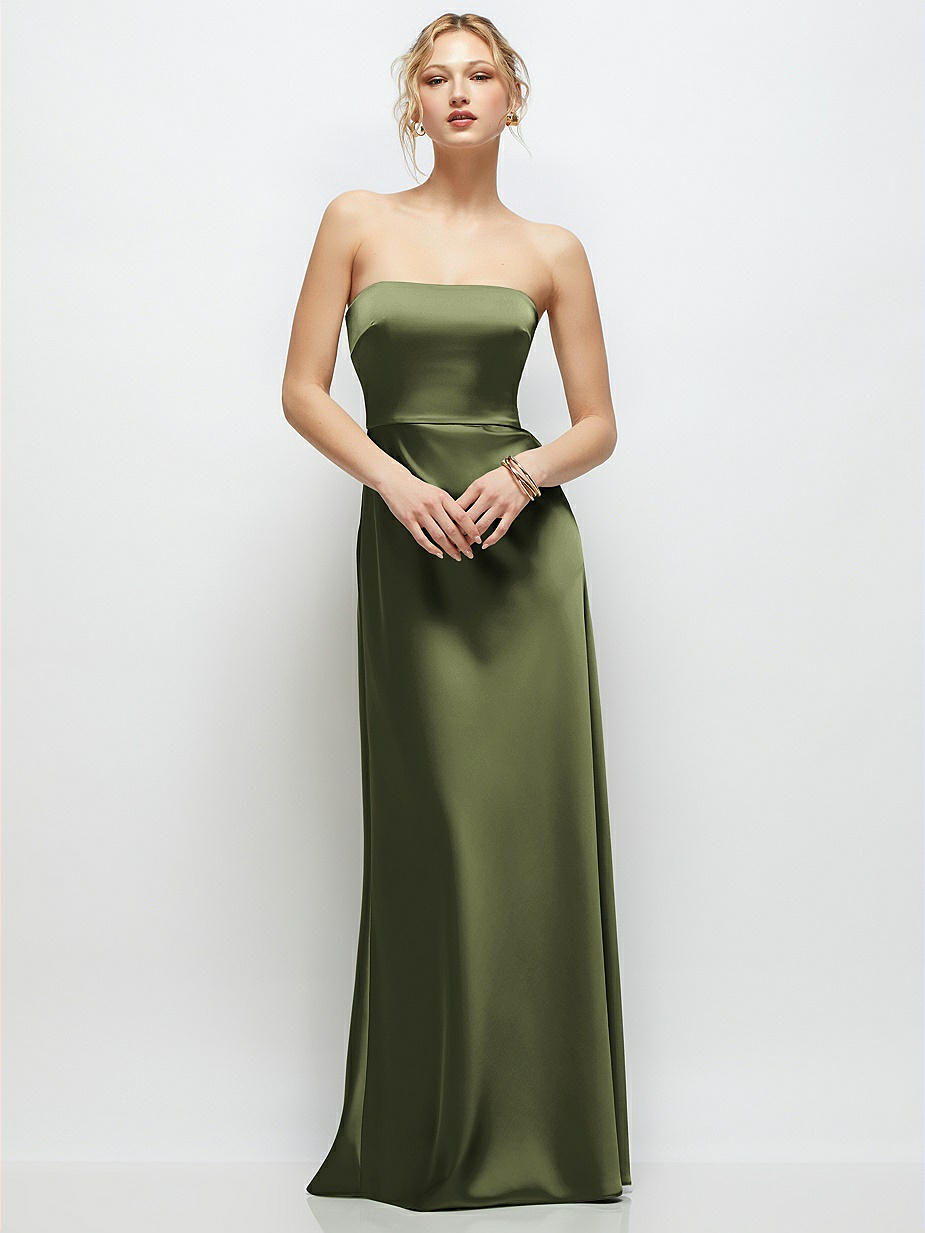Olive Green Spaghetti Strap Bridesmaid Dresses
