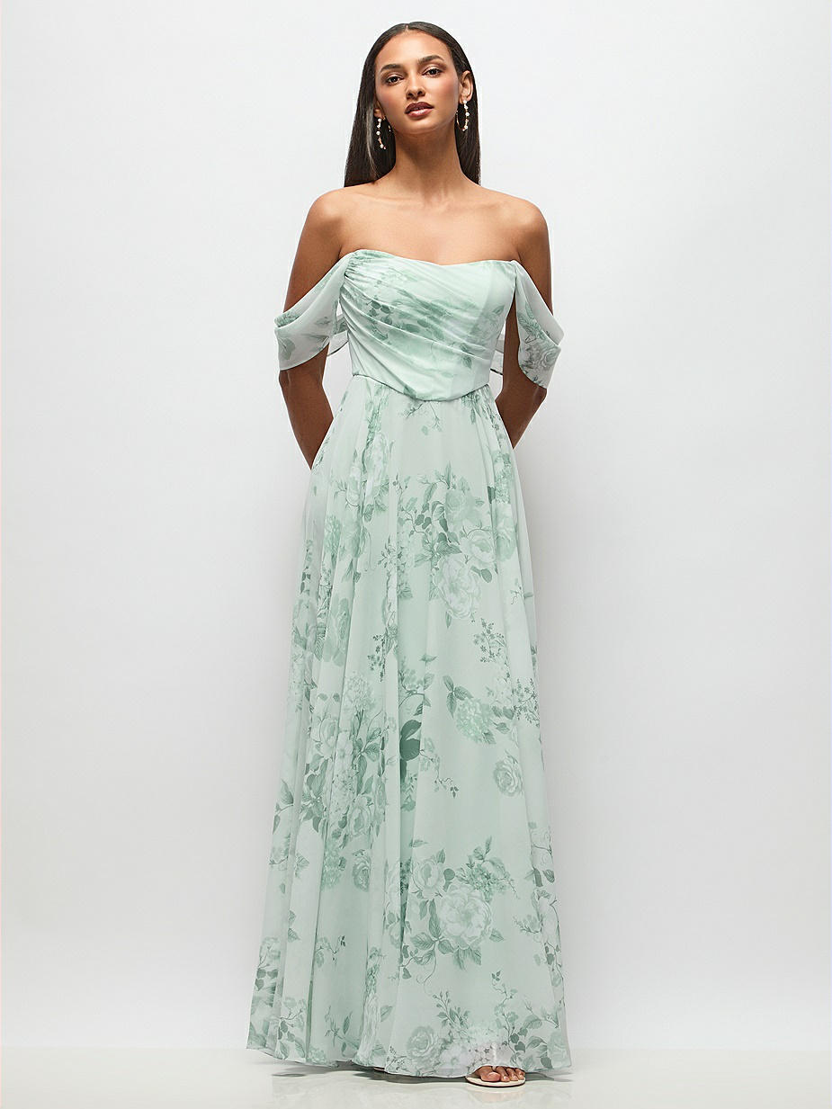 Mint Green Floral Bridesmaid Dresses | Dessy Group