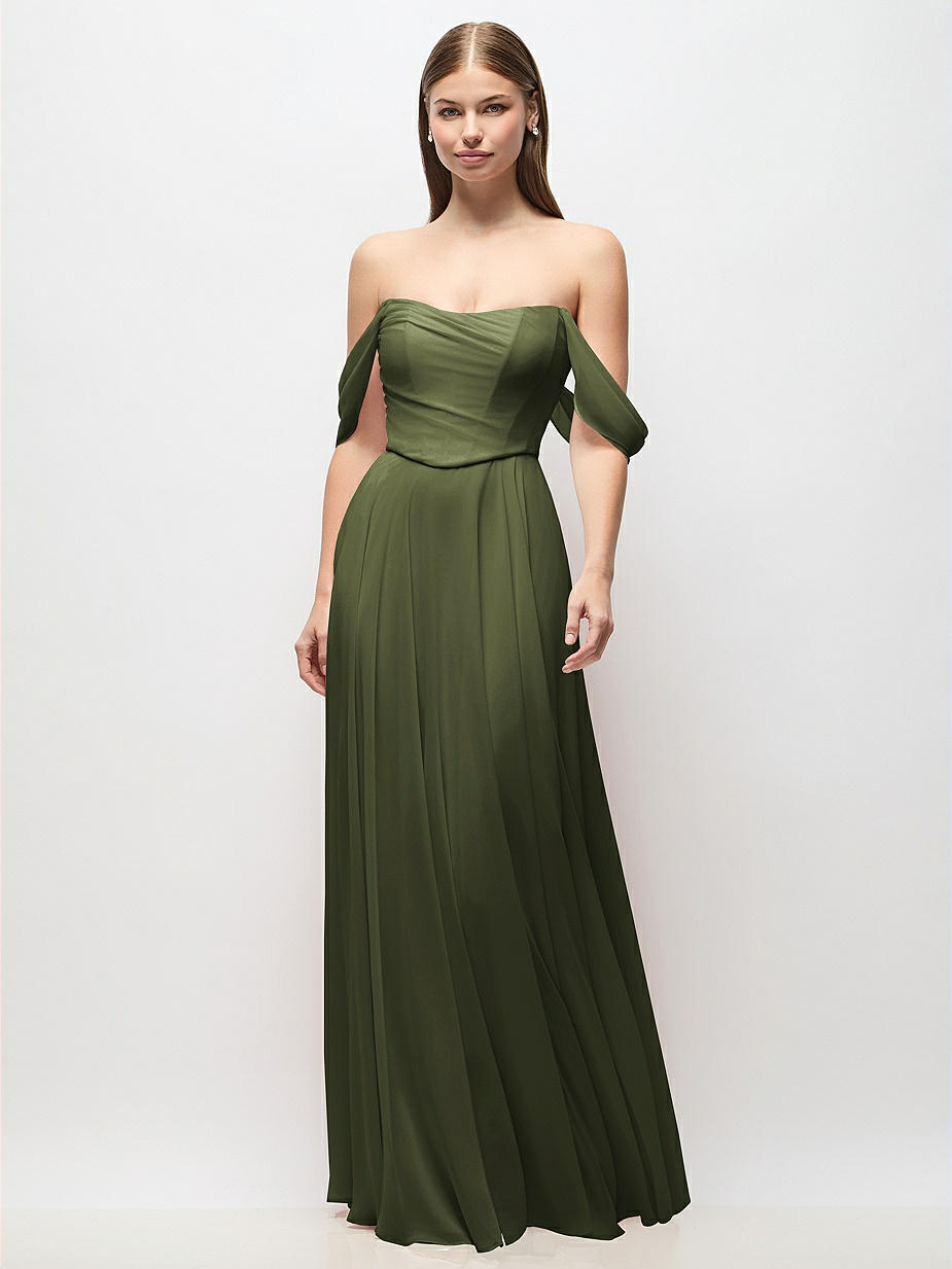 Olive Green Draped Bridesmaid Dresses Olive Green Draped Bridesmaid Dresses