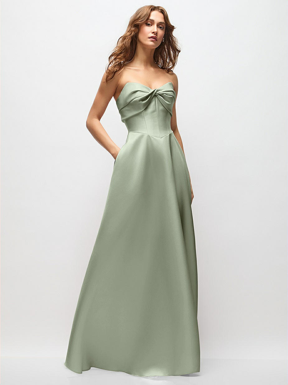 formal & gown olive green dress Dolcezza Sweetheart Neckline Maxi Dress in Sage Green main image 1