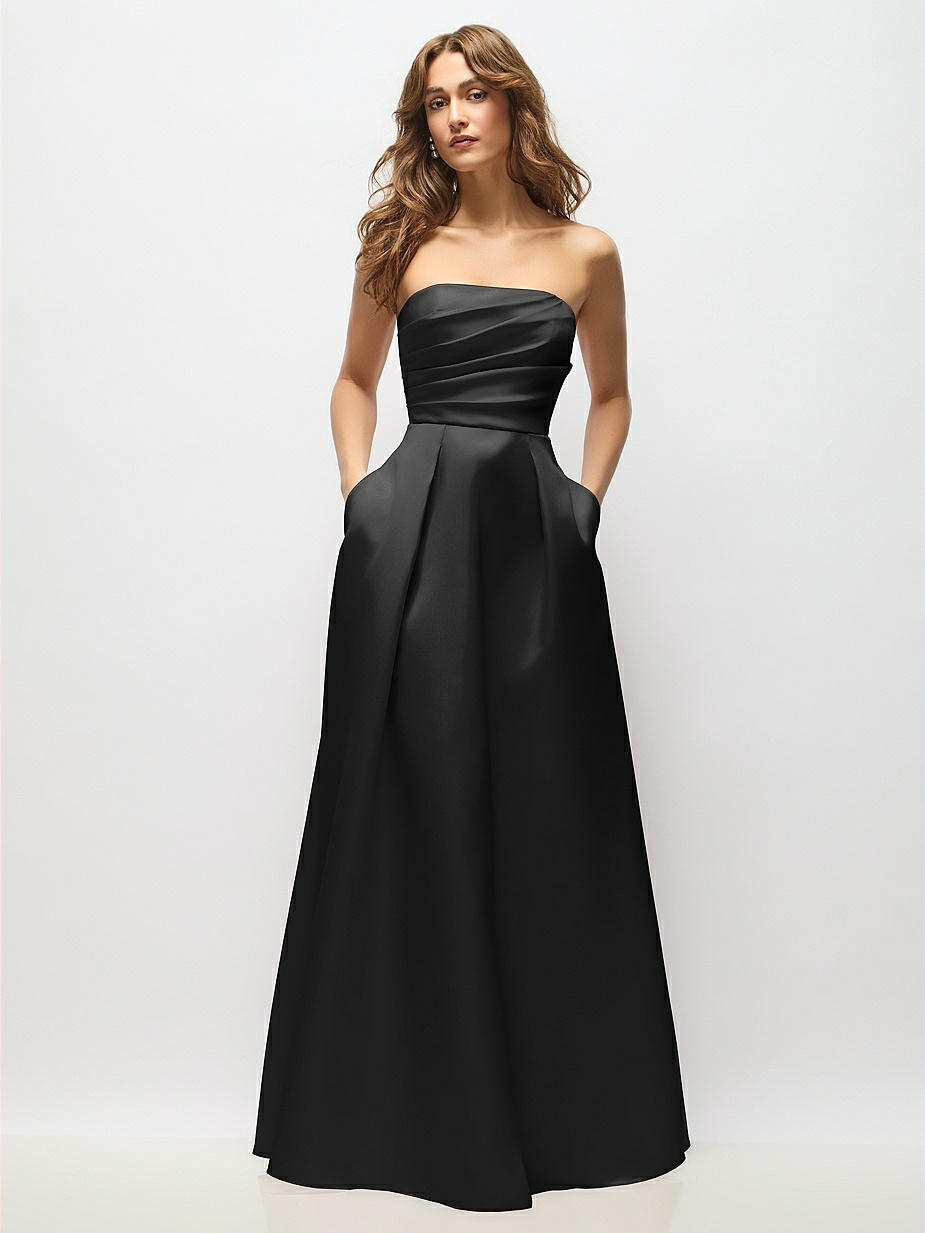 Black Strapless Bridesmaid Dresses
