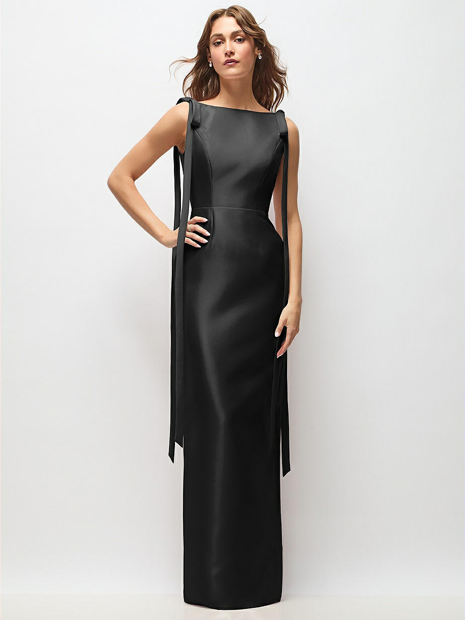 Black Bateau Bridesmaid Dresses