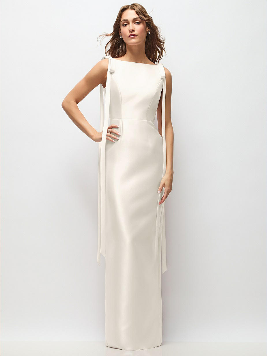chinese dress ladies Esther Iridescent Satin Cowl Maxi Dress / Ivory | Meshki main image 0